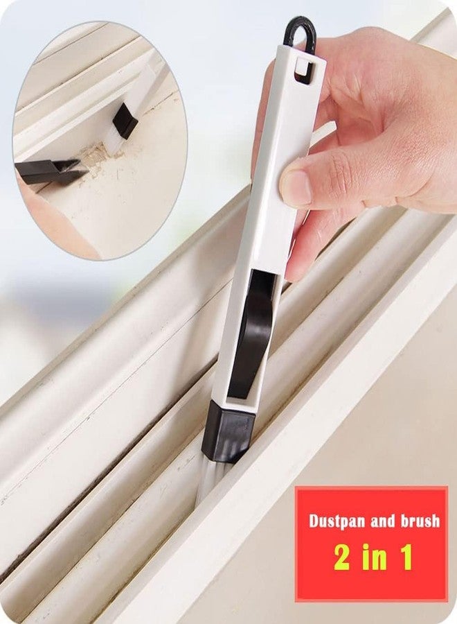 Roktry 2 in 1 Hand-held Groove Gap Cleaning Tools with Dustpan Door Window Track Cleaning Brushes Air Conditioning Shutter Cleaning Brushes Keyboard Wardrobe Dust Removal Cleaning Brush - Image 4